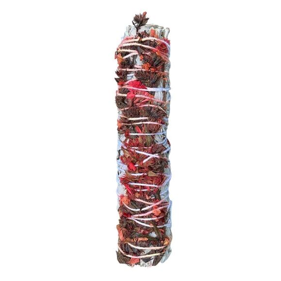 NWOT New Aviva Stanoff Sage Stick with Red Flowers. Positive Energy Healing - Picture 2 of 4